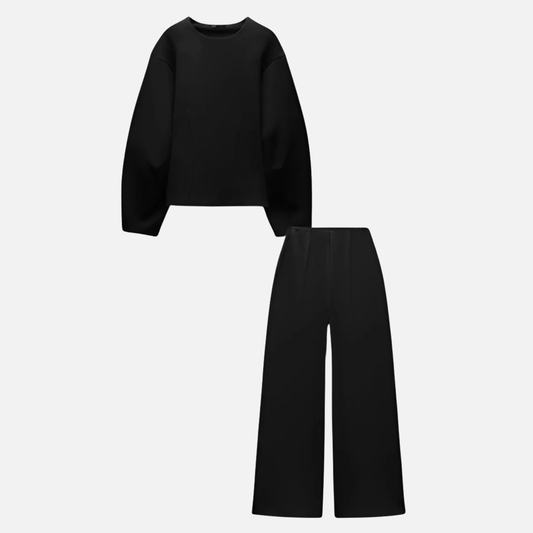 Maja | Damski Komplet Bluza i Szerokie Spodnie – Casual i Do Domu