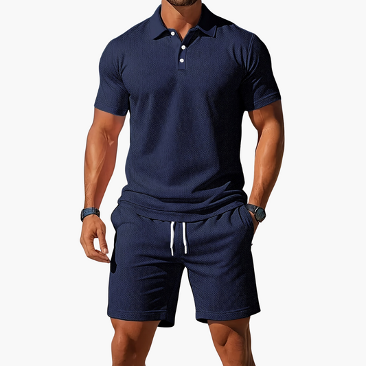 Adam | Koszulka polo męska, spodenki, zestaw casualowy 1