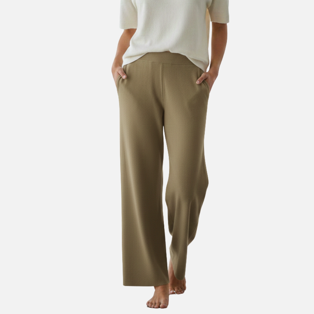 Długie spodnie damskie z lnu