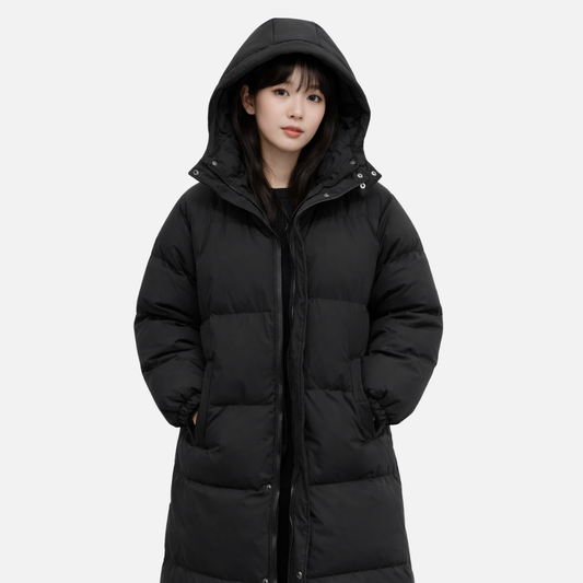 Kobieta pikowana ciepła kurtka