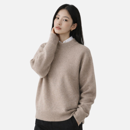 Damski sweter z kaszmiru z okrągłym dekoltem