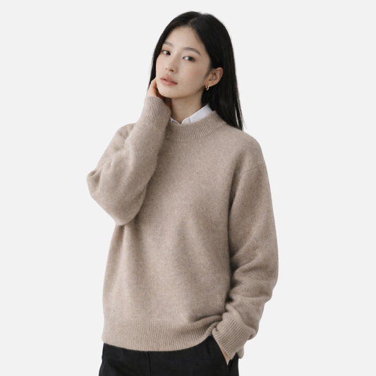 Damski sweter z kaszmiru z okrągłym dekoltem