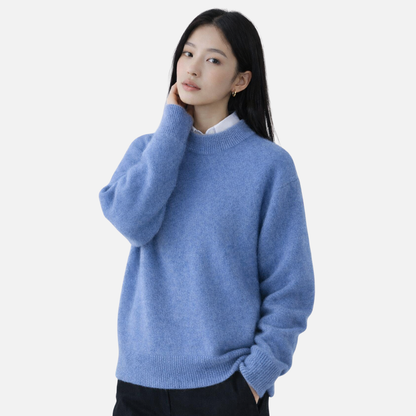 Damski sweter z kaszmiru z okrągłym dekoltem