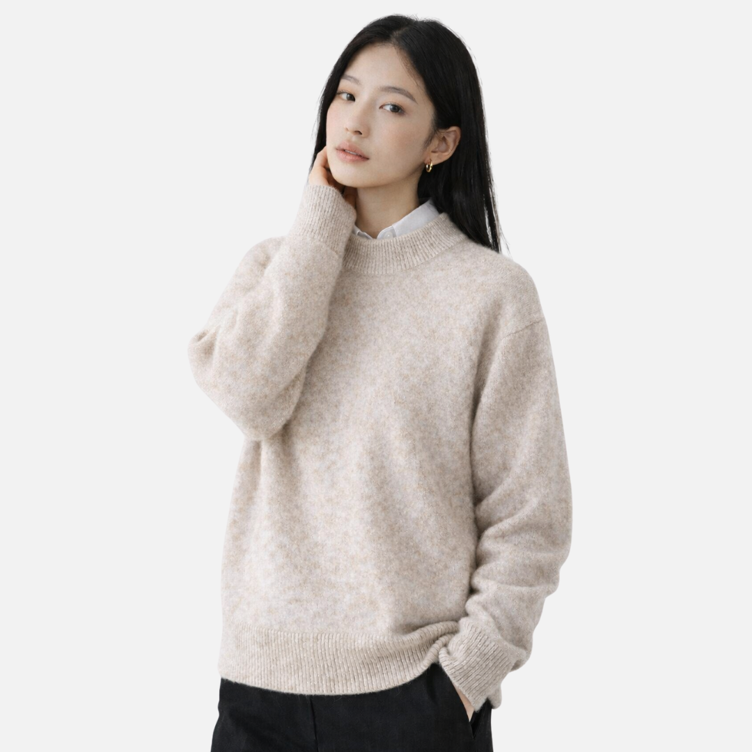 Damski sweter z kaszmiru z okrągłym dekoltem