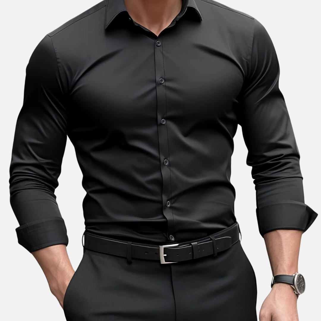 Męska Koszula Wizytowa Slim Fit – Elegancka Koszula z Długim Rękawem