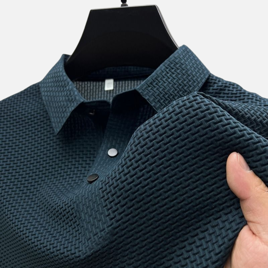 Sławomir | Męska Koszulka Polo z Teksturowaną Tkaniną 3D Krótki Rękaw