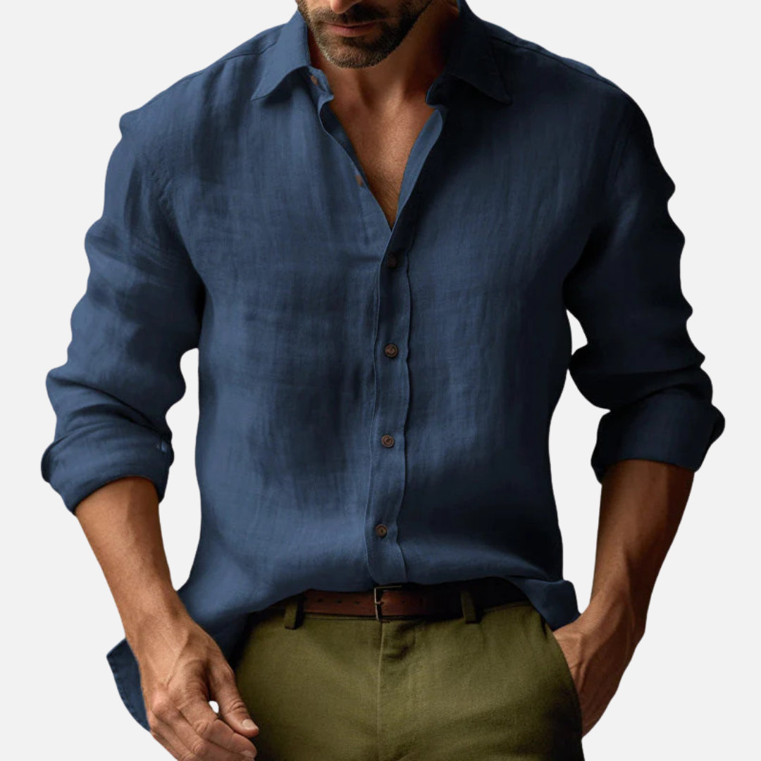 Lniana Koszula Męska Slim Fit – Przewiewna i Elegancka na Lato
