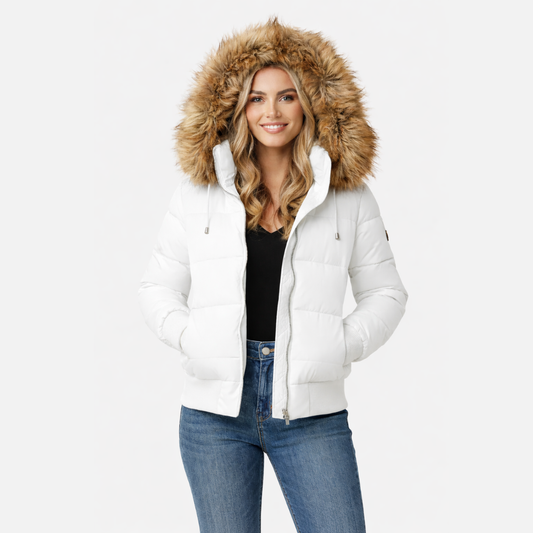 Puchowa pikowana kurtka zimowa dla kobiet
