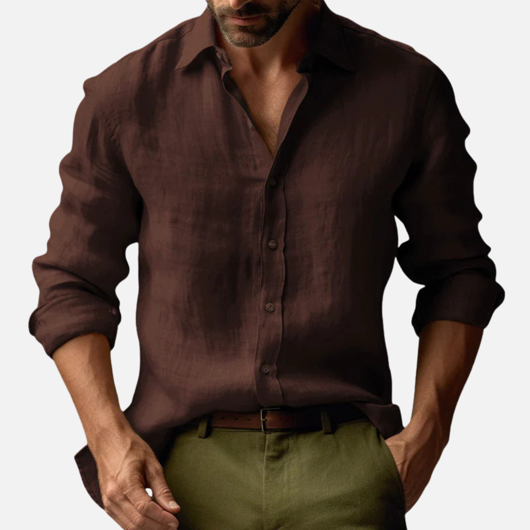 Lniana Koszula Męska Slim Fit – Przewiewna i Elegancka na Lato