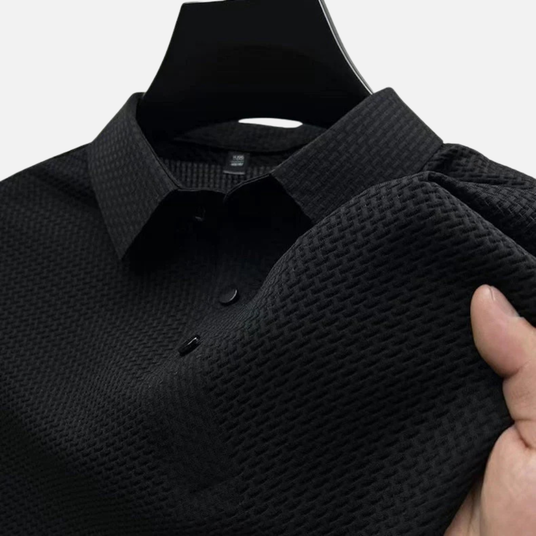 Sławomir | Męska Koszulka Polo z Teksturowaną Tkaniną 3D Krótki Rękaw