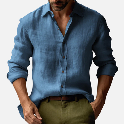 Lniana Koszula Męska Slim Fit – Przewiewna i Elegancka na Lato