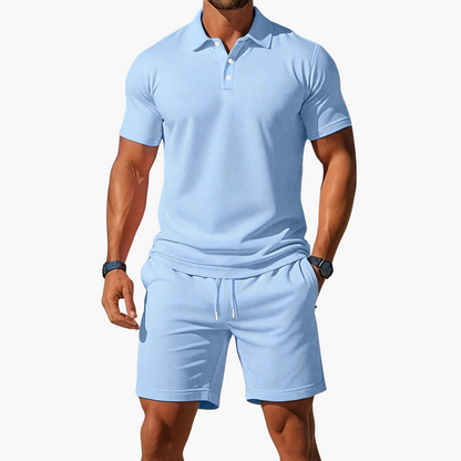 Adam | Koszulka polo męska, spodenki, zestaw casualowy 0