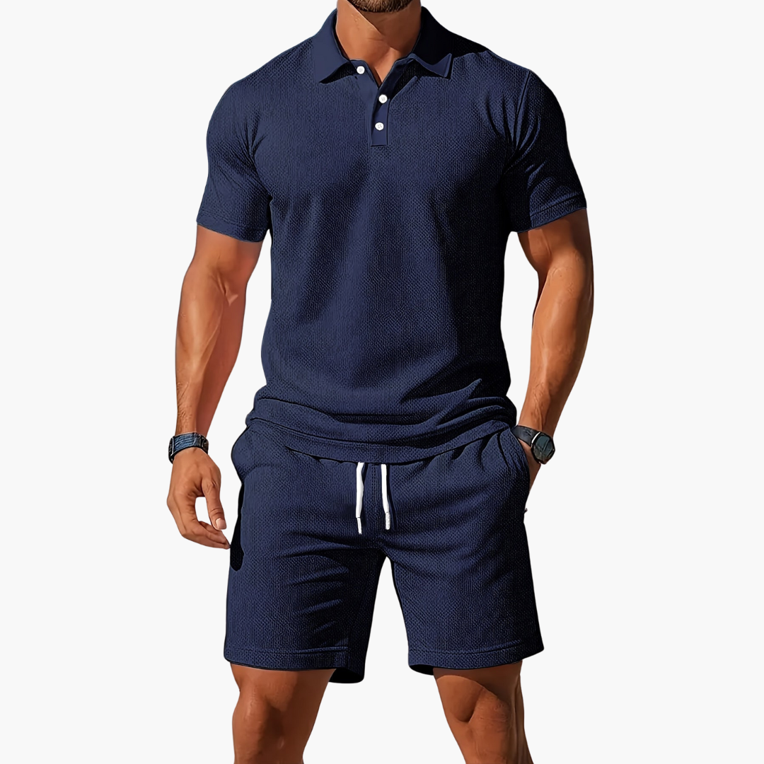Adam | Koszulka polo męska, spodenki, zestaw casualowy 1