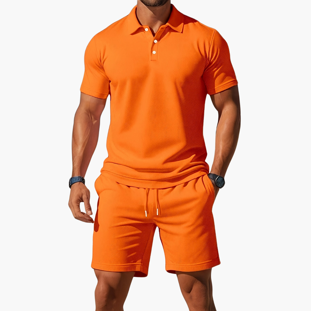Adam | Koszulka polo męska, spodenki, zestaw casualowy 2