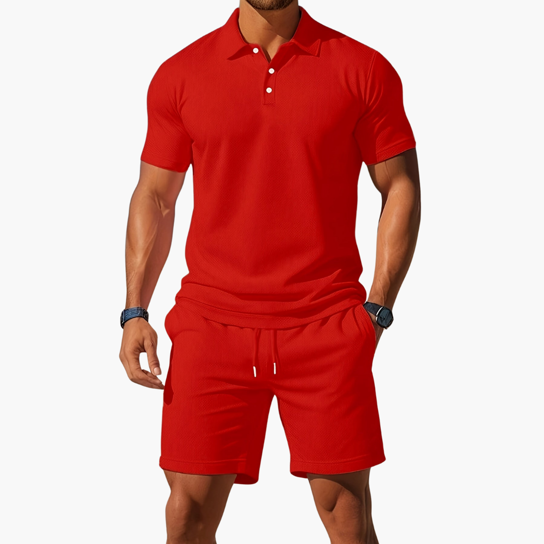 Adam | Koszulka polo męska, spodenki, zestaw casualowy 4