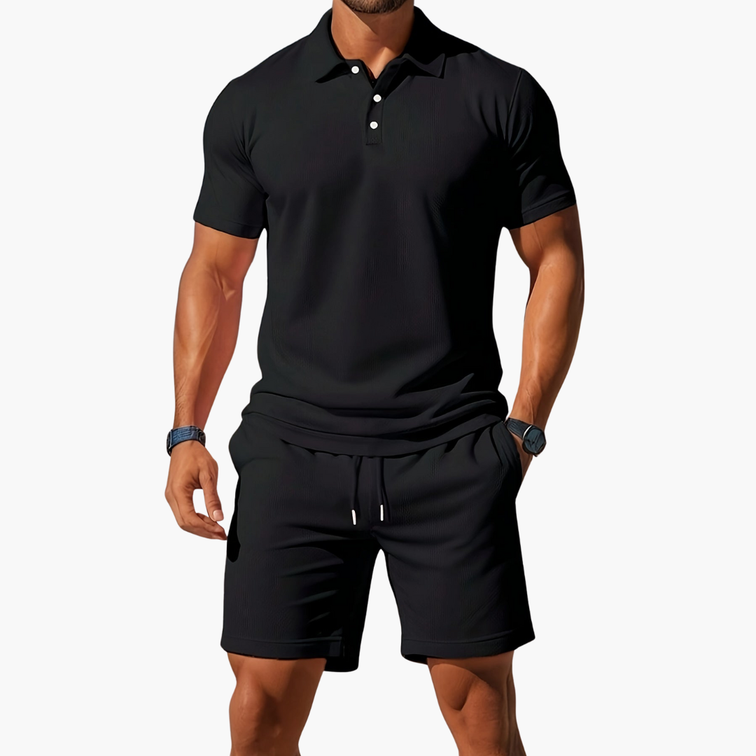 Adam | Koszulka polo męska, spodenki, zestaw casualowy 6