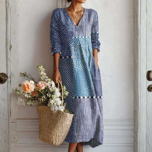 Ava™ - Sukienka lniana w stylu retro 0