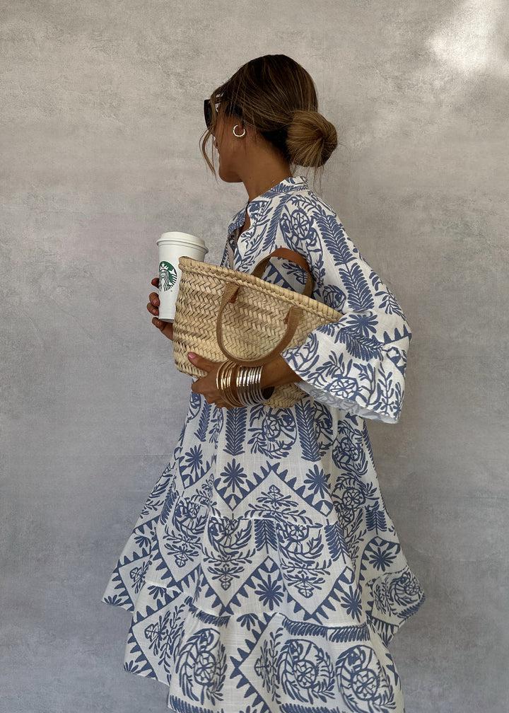 Bethany | Damska sukienka mini w stylu boho z długim rękawem i wzorem 2