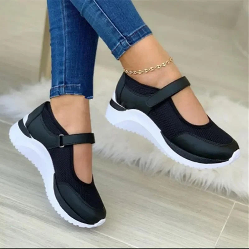 Damskie ortopedyczne buty sportowe z paskiem 3