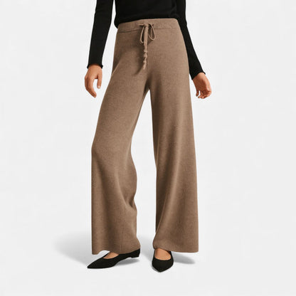 Diana Spodnie Damskie | Kaszmirowe, Szerokie Nogawki 0