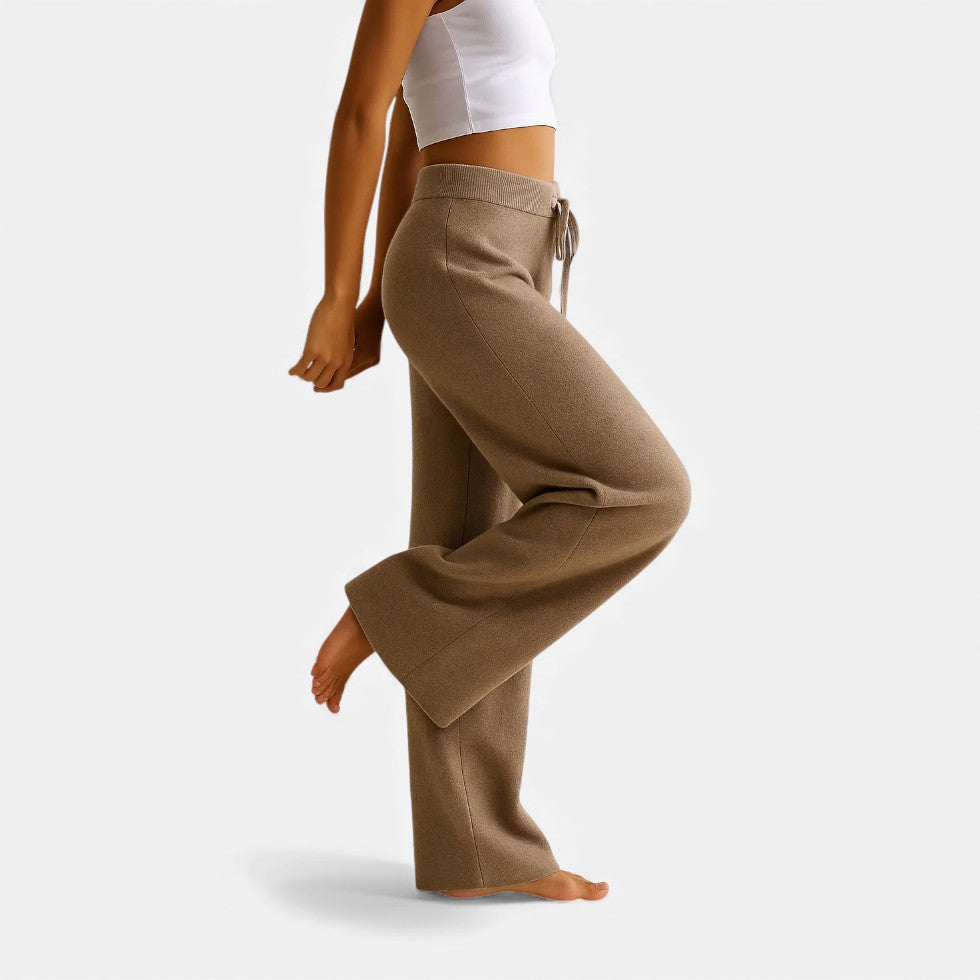 Diana Spodnie Damskie | Kaszmirowe, Szerokie Nogawki 2