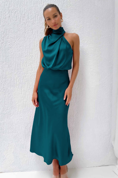 Doris | Elegancka wieczorowa sukienka damska z dekoltem halter 12