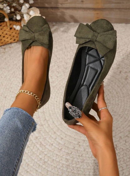 Eleganckie Baleriny Damskie z Kokardą | Wygodne Płaskie Buty Casual 0