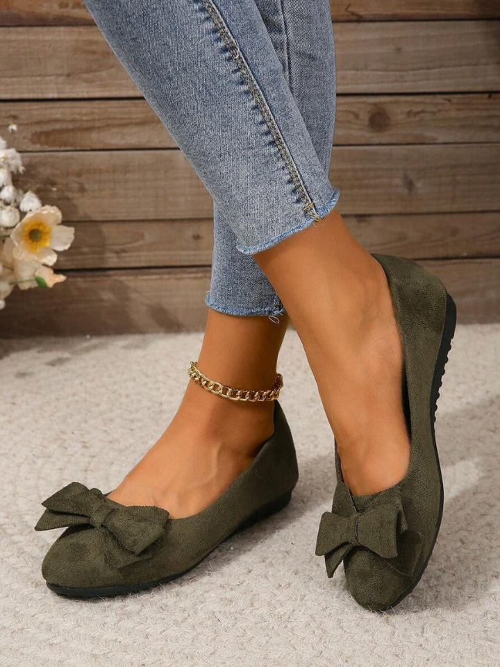 Eleganckie Baleriny Damskie z Kokardą | Wygodne Płaskie Buty Casual 2