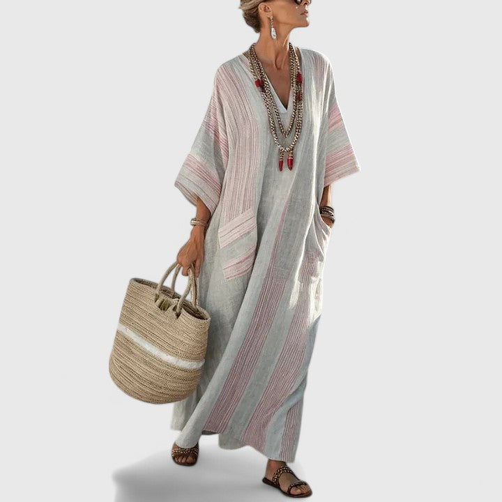 Elizabeth | Luźna sukienka damska maxi z kieszeniami 7
