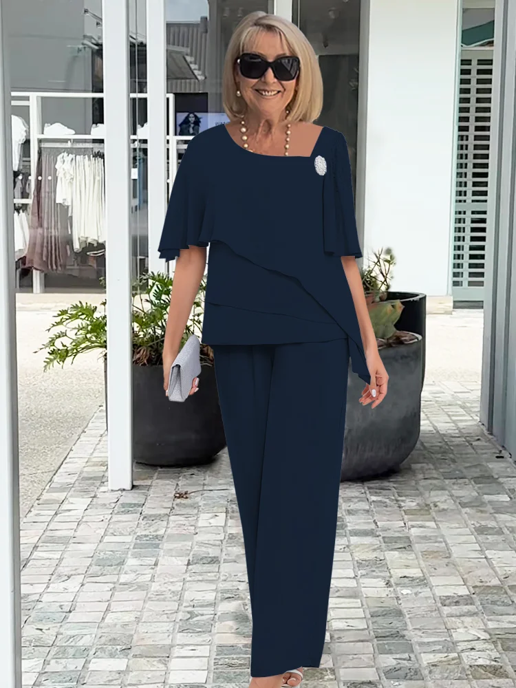 Fioletowy | Elegancki, letni komplet damski 1