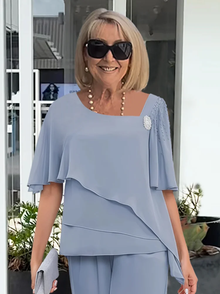 Fioletowy | Elegancki, letni komplet damski 2