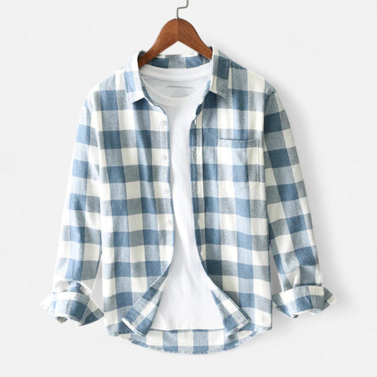 Fleks Flanelowa Koszula Męska | Klasyczny Wzór w Kratkę, Oddychająca Bawełna 1