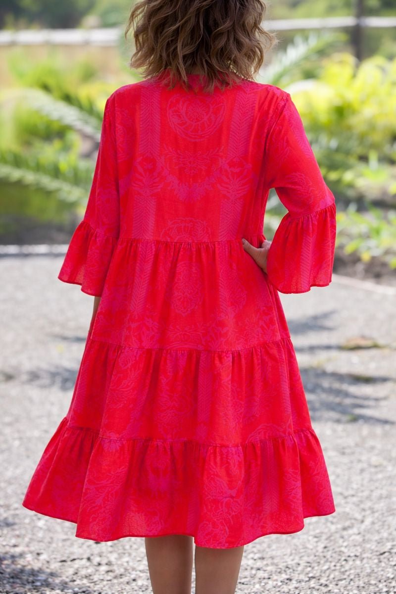 Grace | Sukienka maxi w stylu boho z dekoltem w serek, warstwowa, z długim rękawem i luźnym krojem 2
