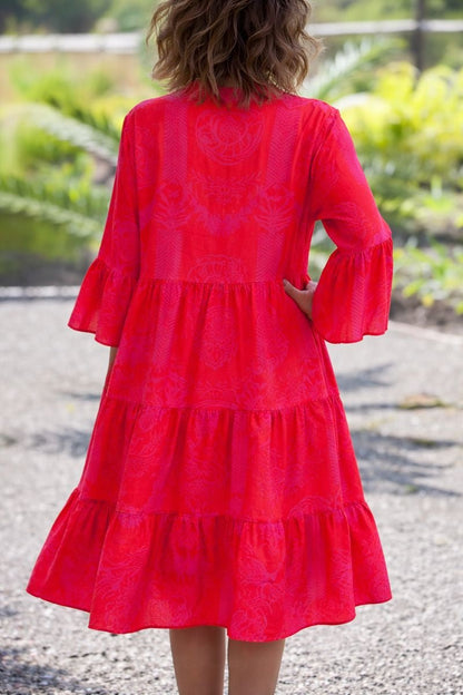 Grace | Sukienka maxi w stylu boho z dekoltem w serek, warstwowa, z długim rękawem i luźnym krojem 2