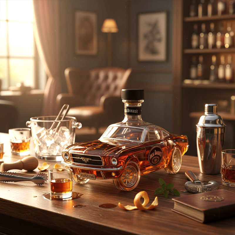 Karafka do whisky w kształcie samochodu Mustang do domowego baru 2