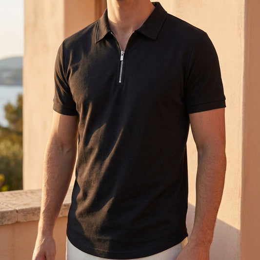 Koszulka polo Montalcino z zamkiem 1/4 1