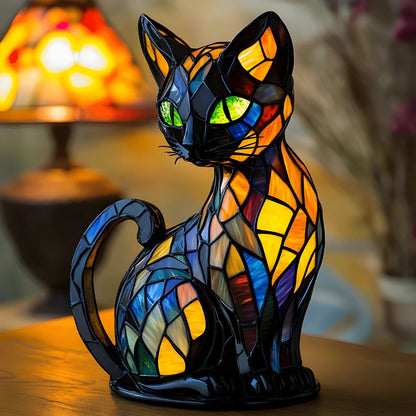 Lumo Kot Lampka Stołowa | Szklana, Artystyczna Dekoracja Wnętrz 0