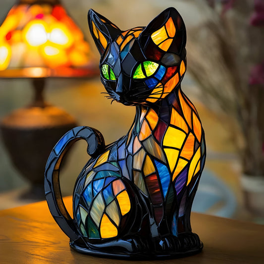 Lumo Kot Lampka Stołowa | Szklana, Artystyczna Dekoracja Wnętrz 0