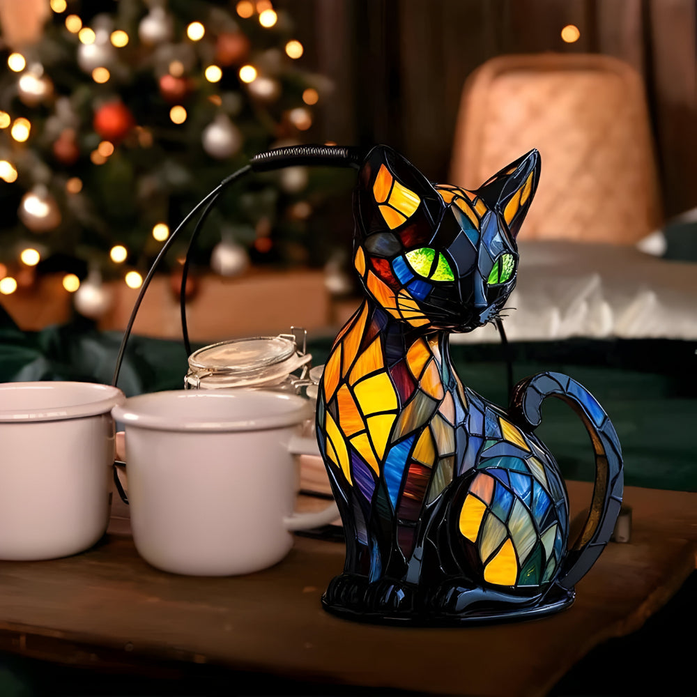 Lumo Kot Lampka Stołowa | Szklana, Artystyczna Dekoracja Wnętrz 3