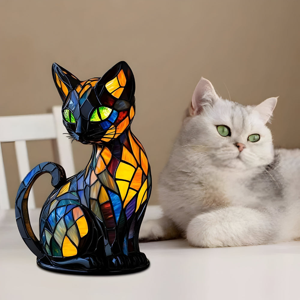 Lumo Kot Lampka Stołowa | Szklana, Artystyczna Dekoracja Wnętrz 5