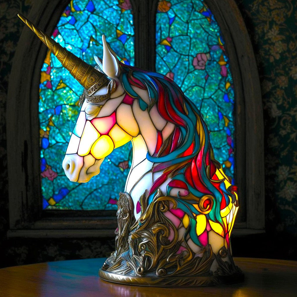 Lumo Lampka Stołowa | Witrażowy Design, Ciepłe Światło, USB 13