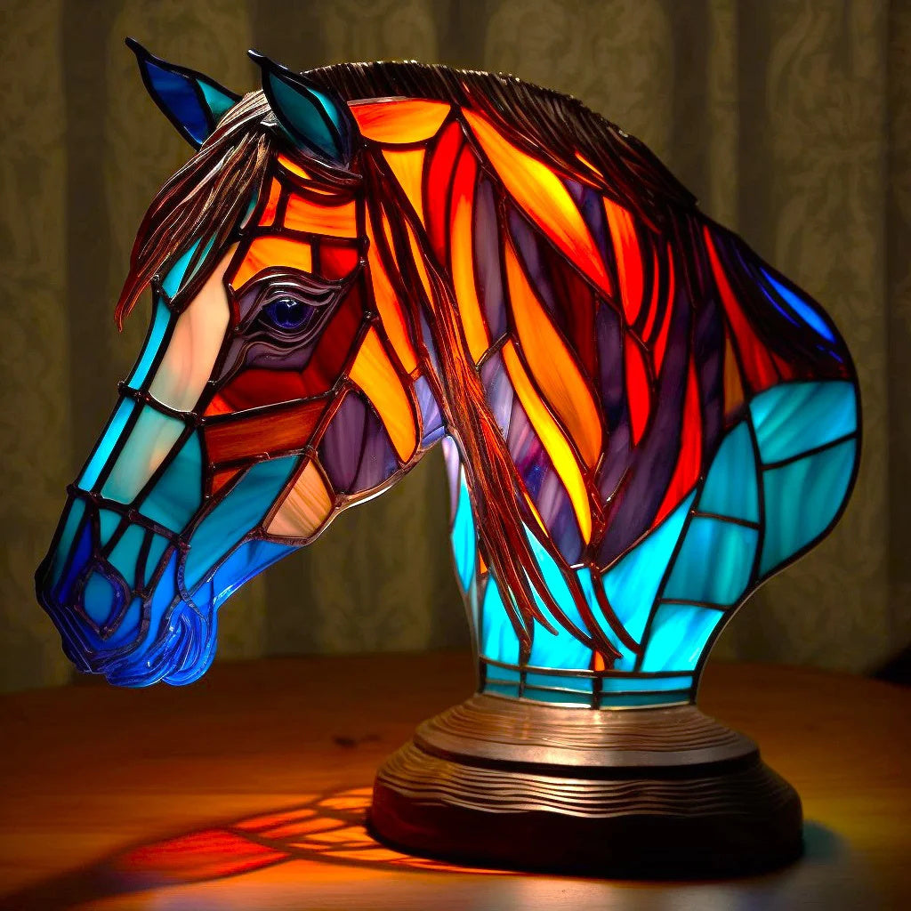 Lumo Lampka Stołowa | Witrażowy Design, Ciepłe Światło, USB 3