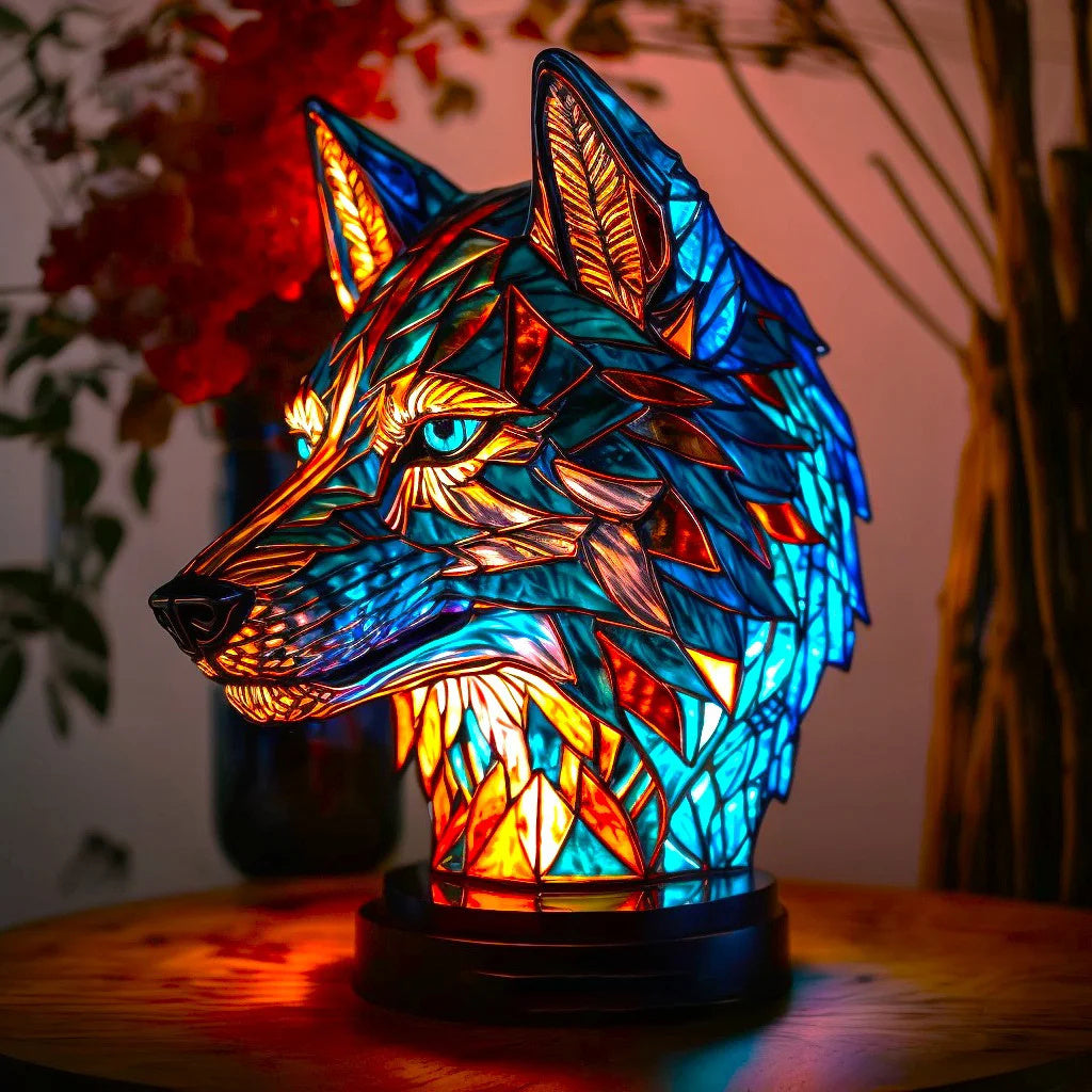 Lumo Lampka Stołowa | Witrażowy Design, Ciepłe Światło, USB 5