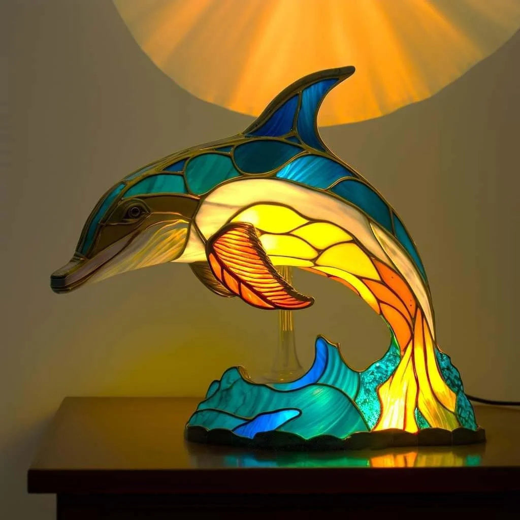 Lumo Lampka Stołowa | Witrażowy Design, Ciepłe Światło, USB 7