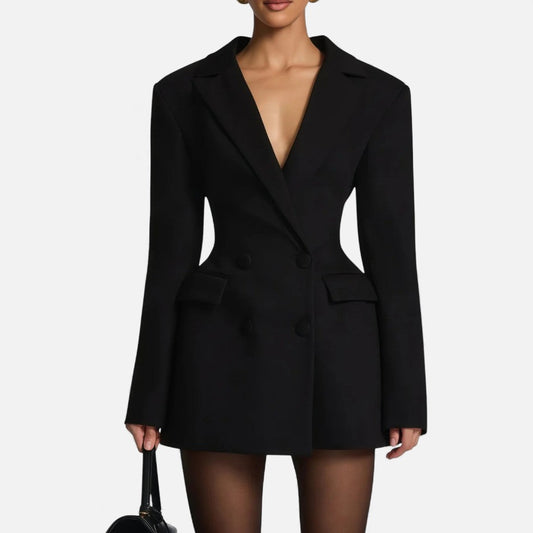 Mina Damska Sukienka Mini | Czarna, Miękka Mieszanka Poliestru 1