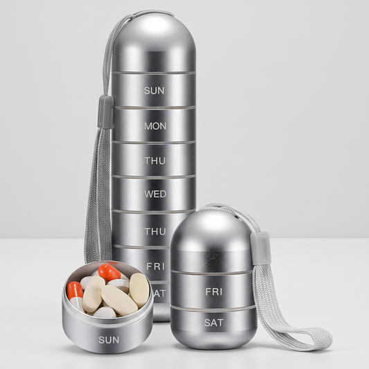 Przenośny pojemnik na tabletki z aluminium - PillTower 0