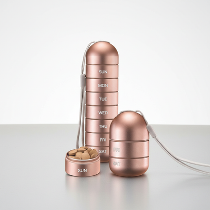 Przenośny pojemnik na tabletki z aluminium - PillTower 4