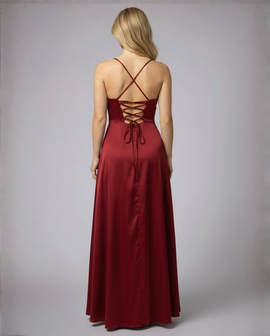 Sukienka Maxi na Wesele z Rozcięciem - Elegancka Sukienka Letnia Maxi na Lato dla Kobiet 1