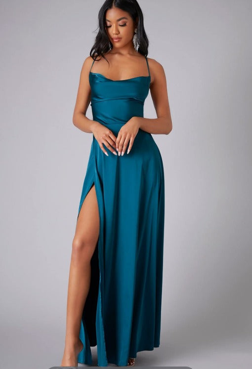 Sukienka Maxi na Wesele z Rozcięciem - Elegancka Sukienka Letnia Maxi na Lato dla Kobiet 10