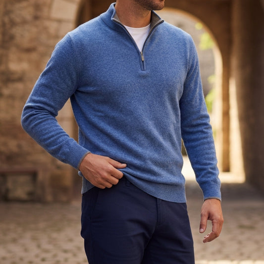 Sweter z dzianiny Calpe z zamkiem 1/4 0